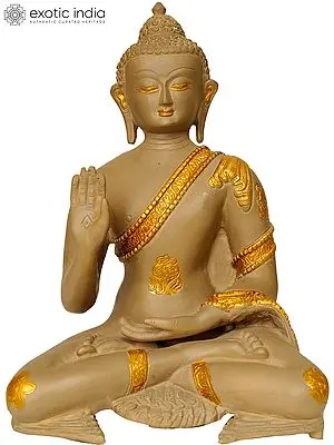 11" Blessing Buddha In Brass | Handmade | Made In India