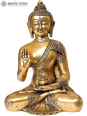 8" Buddha in the Vitarka Mudra In Brass | Handmade | Made In India