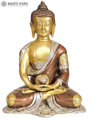 8" Dhyani Buddha In Brass | Handmade | Made In India