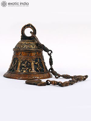 Krishna Temple Hanging Bell in Brass