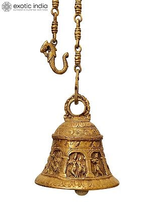 Krishna Temple Hanging Bell in Brass