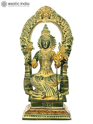 10" Goddess Rajarajeshwari Brass Statue | Tripura Sundari Figurine