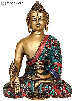 9" Tibetan Buddhist Deity Medicine Buddha In Brass | Handmade | Made In India