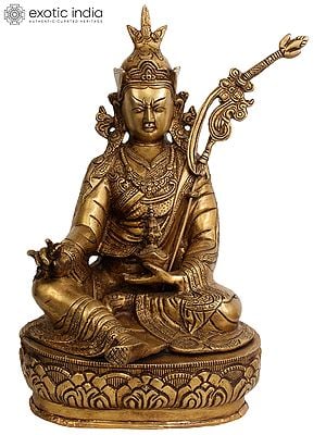 13" Guru Padmasambhava (Tibetan Buddhist Deity) In Brass | Handmade | Made In India