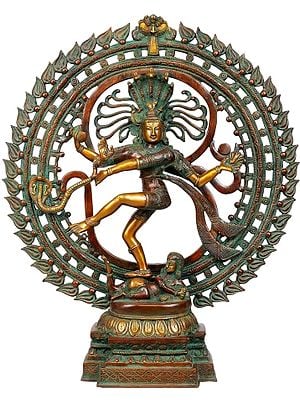 23" Nataraja With Om In Brass | Handmade | Made In India