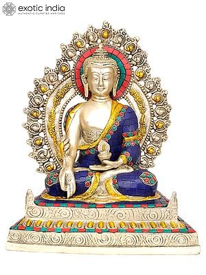 11" Tibetan Buddhist God Enthroned Medicine Buddha Statue in Brass | Handmade | Made in India