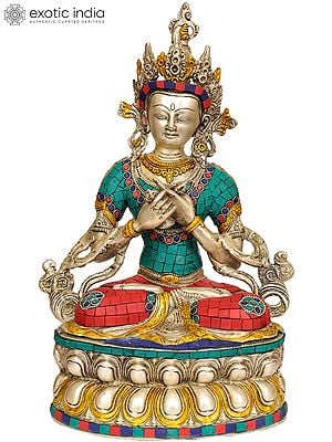 14" (Tibetan Buddhist Deity) Vajradhara – The Protector of Vajrayana In Brass | Handmade | Made In India