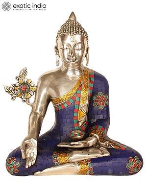 14" Medicine Buddha (Tibetan Buddhist Deity) In Brass | Handmade | Made In India