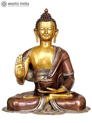 28" Large Size Blessing Buddha in Brass | Handmade | Made In India