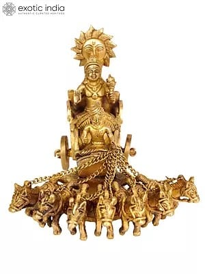 8" Brhat Samhita Lord Soorya In Brass | Handmade | Made In India