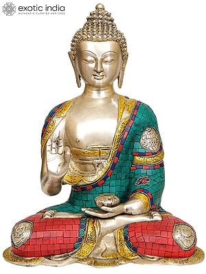 14" Blessing Buddha In Brass | Handmade | Made In India