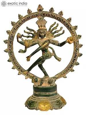 8" Nataraja Small Statue in Brass | Handmade | Made in India