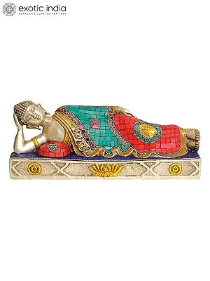 12" Parinirvana Buddha (Tibetan Buddhist Deity) In Brass | Handmade | Made In India