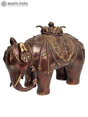 9" Elephant Incense Burner (Tibetan Buddhist) in Brass | Handmade | Made in India