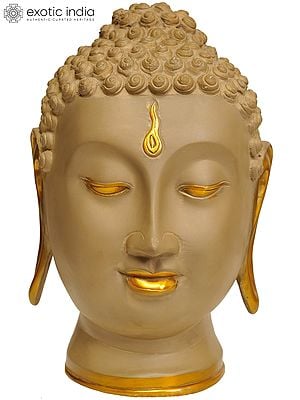 12" Meditative Buddha Head In Brass | Handmade | Made In India