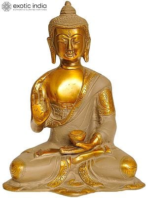 8" Lord Buddha in Vitarka Mudra In Brass | Handmade | Made In India