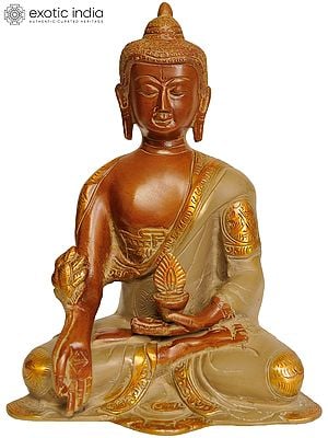 8" The Medicine Buddha -  Bhaisayaguru  (Tibetan Buddhist Deity) In Brass | Handmade | Made In India