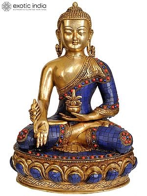 15" The Medicine Buddha In Brass | Handmade | Made In India