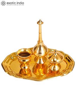 5" Puja Thali in Brass | Handmade | Made in India