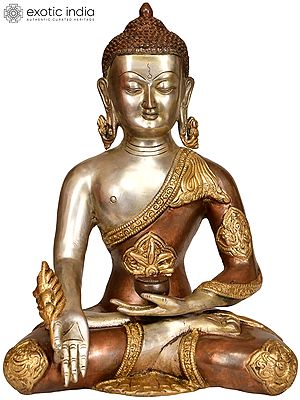 12" The Medicine Buddha In Brass | Handmade | Made In India