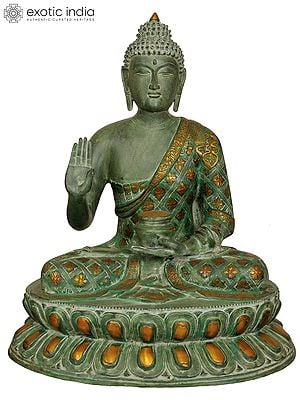 28" Large Size Buddha in Abhaya Mudra In Brass | Handmade | Made In India