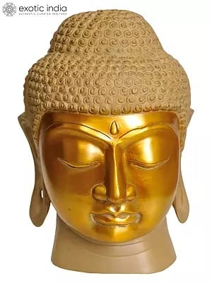 9" Lord Buddha Head In Brass | Handmade | Made In India