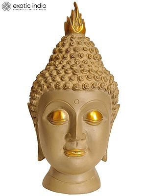 9" Thai Buddha Head In Brass | Handmade | Made In India