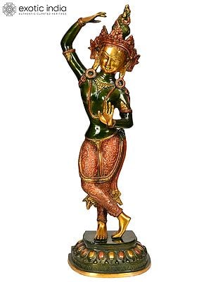 21" Tibetan Buddhist Maya Devi - Mother of Shakyamuni Buddha In Brass | Handmade | Made In India