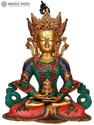 27" Large Size Amitabha Buddha (Tibetan Buddhist Deity) In Brass | Handmade | Made In India