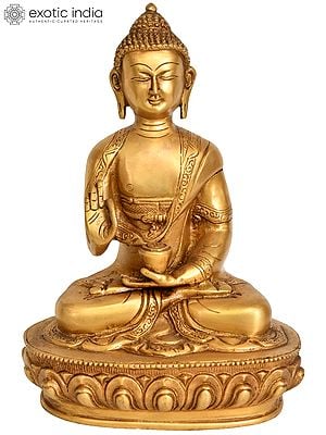 9" Preaching Buddha (Tibetan Buddhist Deity) In Brass | Handmade | Made In India