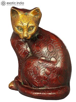 8" Cat In Brass | Handmade | Made In India