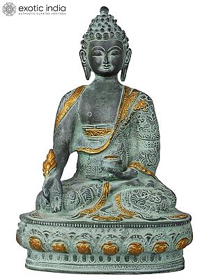 12" Medicine Buddha Brass Sculpture | Handmade | Made in India