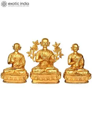 15" Jyapsesum Set In Brass | Handmade | Made In India