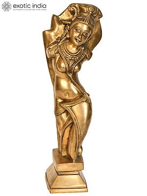 14" Khajuraho Figure In Brass | Handmade | Made In India