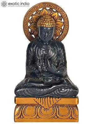 7" Tibetan Buddhist Deity Buddha in Dharmachakra Mudra In Brass | Handmade | Made In India