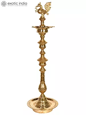 43" Large Size Mayur Lamp in Brass | Handmade | Made in India