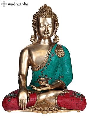 19" Lord Buddha in Earth-Witness Gesture In Brass | Handmade | Made In India