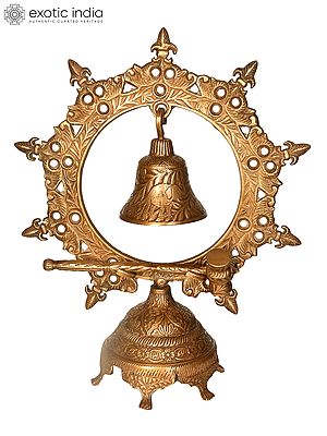 15" Bell with Gong in Brass | Handmade | Made in India