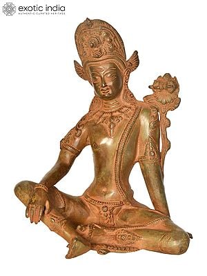 10" Avalokiteshvara Brass Sculpture | Handmade Tibetan Buddhist Deity Idol