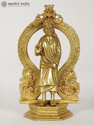 9" Sai Baba Brass Statue | Made In India