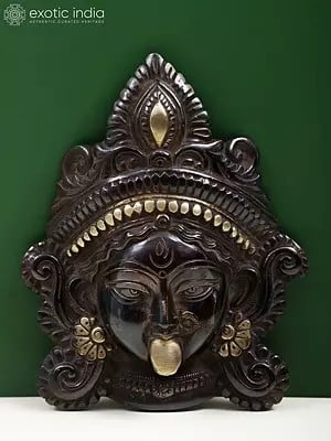 7" The Serenity of Kali Wall-Hanging Mask In Brass