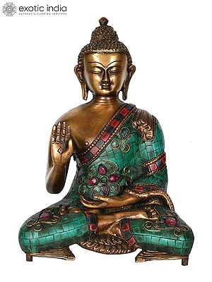 11" Lord Buddha Granting Abhaya (Tibetan Buddhist) In Brass | Handmade | Made In India