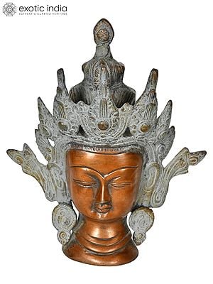 7" Crown Tara Head In Brass | Handmade | Made In India