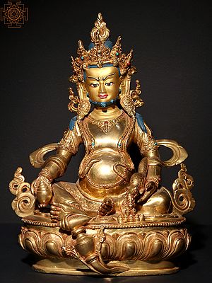 Tibetan Buddhist Deity Kubera - Copper Statue from Nepal