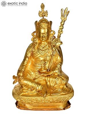 9" Guru Padmasambhava (Tibetan Buddhist Deity) In Brass | Handmade | Made In India