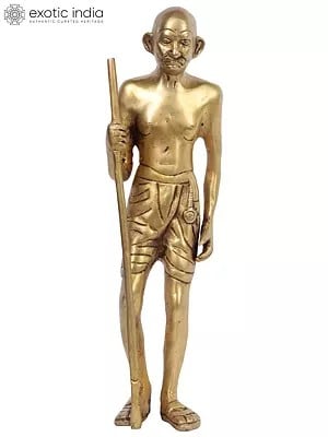 11" Mahatma Gandhi Statue in Brass | Handmade | Made in India