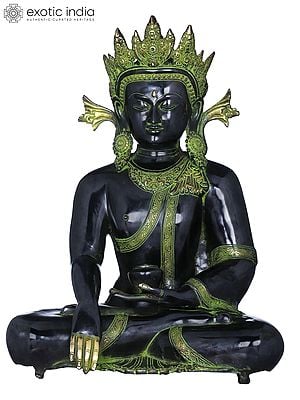 21" Crown Buddha (Tibetan Buddhist) In Brass | Handmade | Made In India