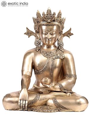 21" Crown Buddha (Tibetan Buddhist) In Brass | Handmade | Made In India