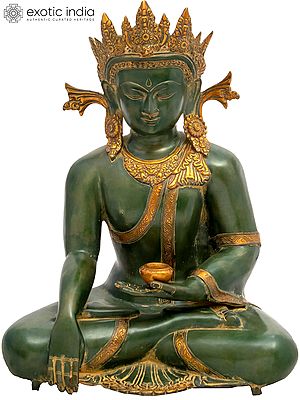 21" Crown Buddha (Tibetan Buddhist) In Brass | Handmade | Made In India