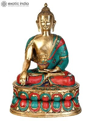 38" Large Buddha Statue in Brass - Invoking Mother Earth as Witness | Handmade in India